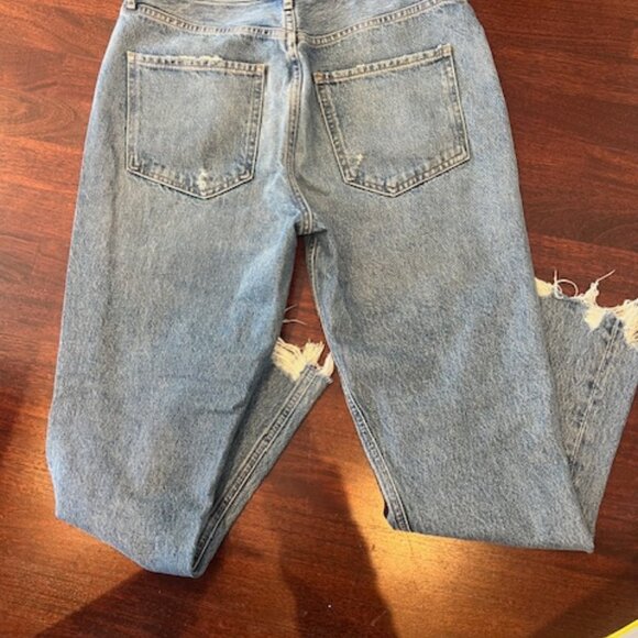 AGOLDE Riley High Rise Cropped Straight Jeans in Frequency Size 28 - Picture 4 of 9